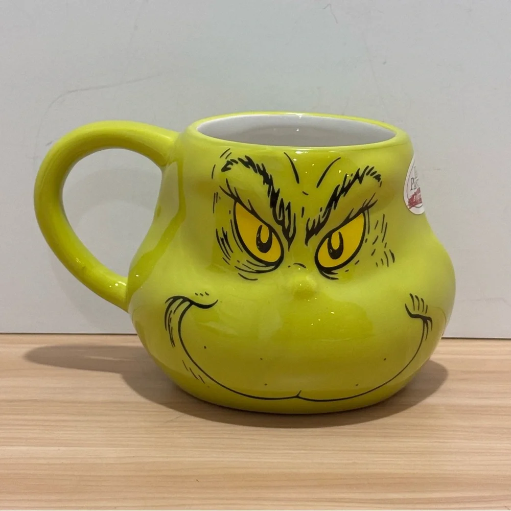 The Grinch Face Sculpted Mug Dr. Seuss Green Ceramic Coffee Cup ZB ZRIKE BRANDS - Picture 15 of 16